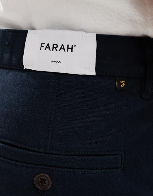 Farah Elm slim fit chino trousers in navy ASOS