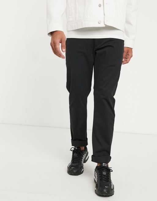 Farah Elm slim fit chino twill trousers in black