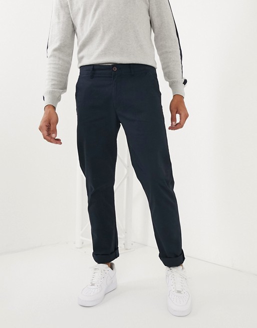 Farah Elm slim fit chino twill trousers in navy