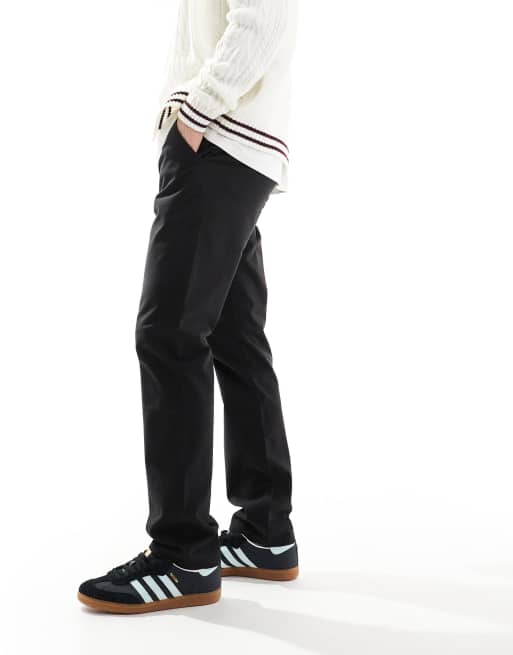Farah - Elm - Slim-fit chinobroek van keperstof in zwart