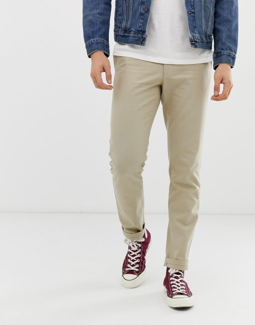 Farah Elm slim fit cotton hopsack trousers in sand | ASOS