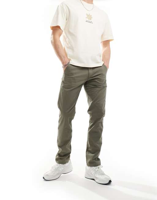 Farah – Elm – Spodnie chinosy w zielonym kolorze khaki