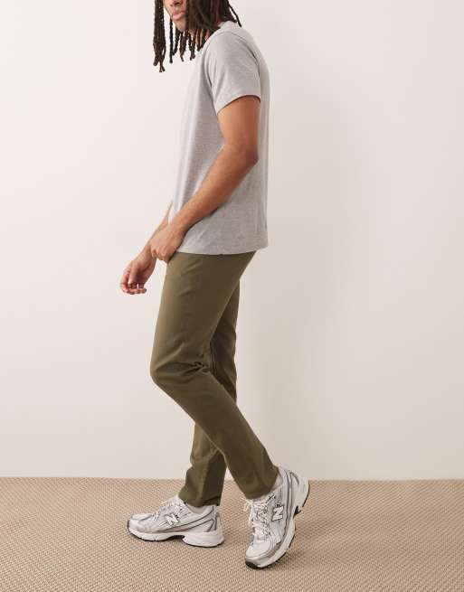 Farah – Elm – Spodnie chinosy z prostymi nogawkami z diagonalu w kolorze khaki, 3 z 5