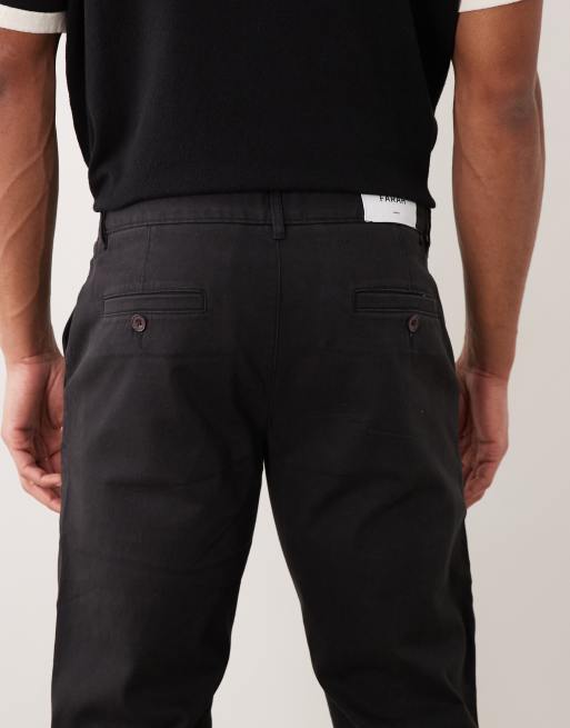 Farah Elm straight leg twill chino trousers in black, 5 of 5