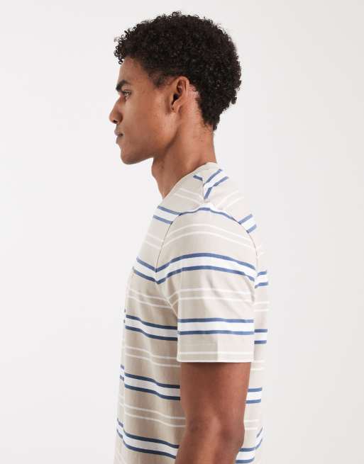 Farah – Elmswood – Gestreiftes T-Shirt in Cremeweiß, 4 von 5