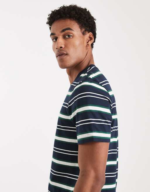 Farah elmswood striped t-shirt in navy, 4 of 5