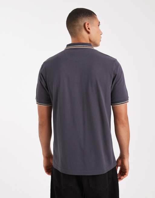Farah Elton polo shirt in charcoal, 3 of 5