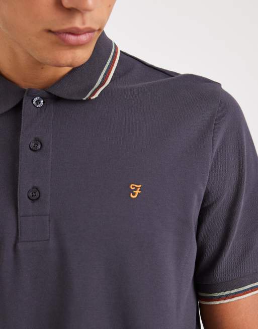 Farah Elton polo shirt in charcoal, 5 of 5