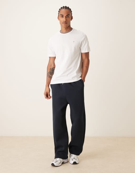 Farah - Elton - T-shirt met korte mouwen, logo en ringerhals in wit, 2 van 5
