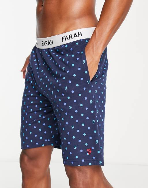 Farah - Fairburn - Marineblå loungeshorts med hvide prikker, 2 af 4