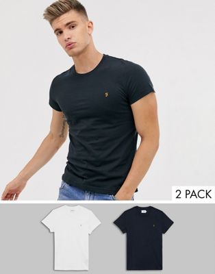 Farah - Farris - Set met twee T-shirts in wit en zwart
