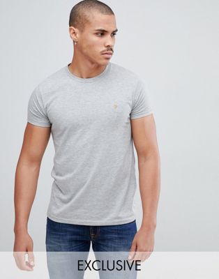 Farah Farris - Slim-fit T-shirt met logo in grijs, exclusief bij ASOS