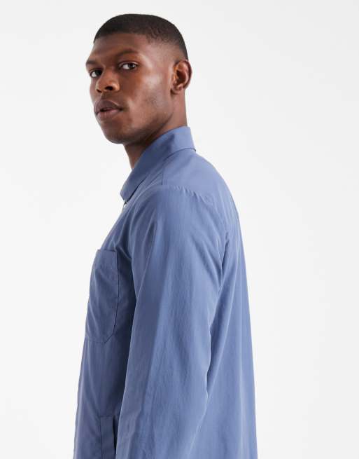Farah - Fintoni - Camicia a maniche lunghe blu con zip, 4 di 5