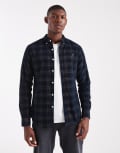 [Farah] Farah Fontella long sleeve cord check shirt in grey XS GREY