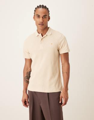 Farah Forster Short Sleeve Logo Polo Shirt In Neutral