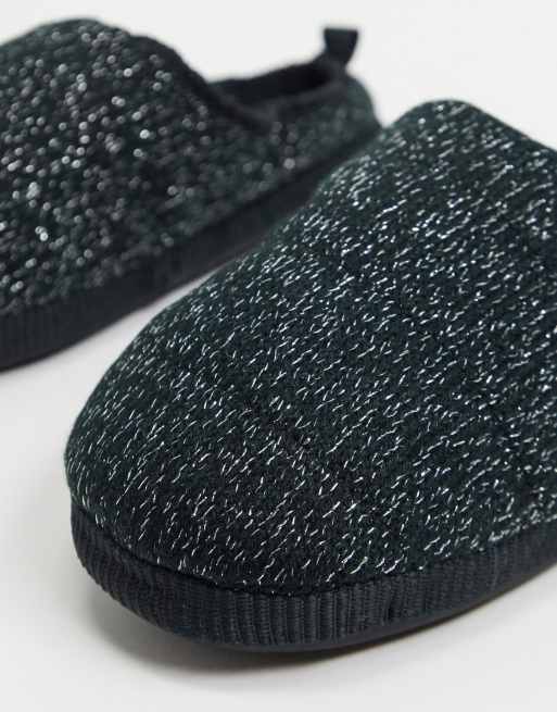 Farah - Gewatteerde lage pantoffels in gemêleerd zwart, 2 van 4