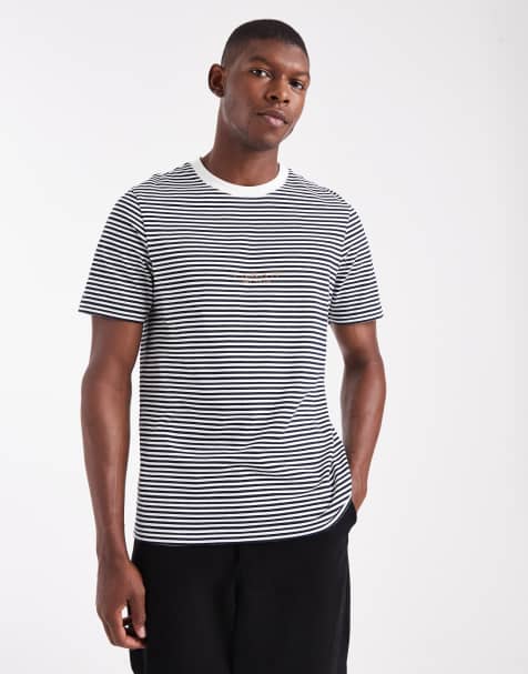 Farah – Goldney – Granatowy T-shirt w paski - view 1