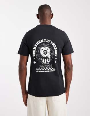 Farah Farah graphic Harker t-shirt in black - BLACK