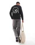 [Farah] Farah Grays long sleeve t-shirt in black with chest and back print M Black