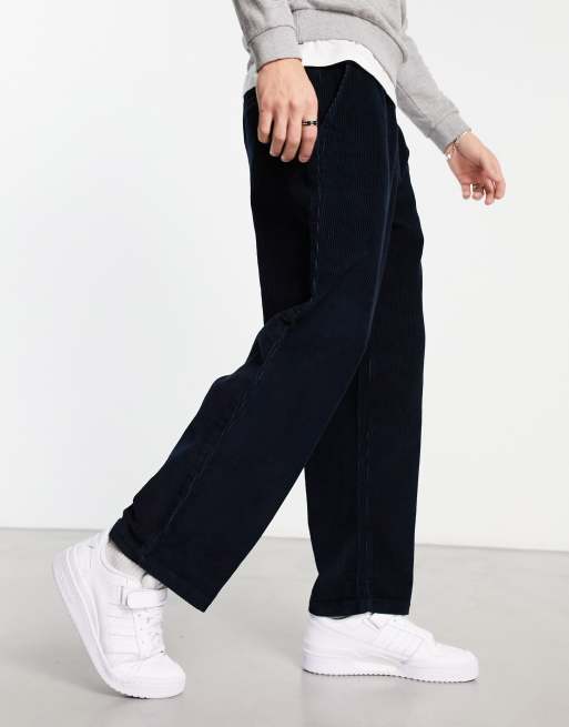 Farah Greenport cotton cord drawstring pants in true navy