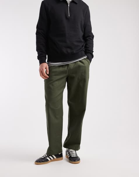 Farah Greenport drawstring pants in khaki green - view 1
