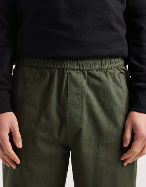 Farah Greenport drawstring pants in khaki green, 4 of 5