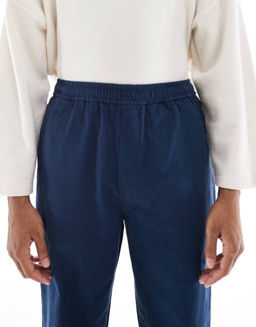 Farah Greenport drawstring trouser in blue, 4 of 5