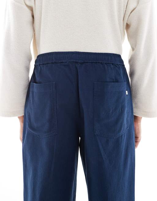 Farah Greenport drawstring trouser in blue, 5 of 5