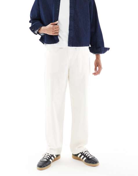 Farah Greenport drawstring trousers in ecru  - view 1