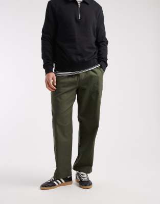 Farah Farah greenport drawstring trousers in khaki