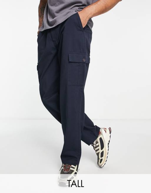 Farah Greenport loose fit cargo trousers in navy | ASOS