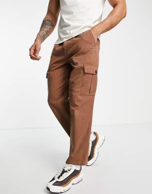 Farah Greenport loose fit cargo trousers in tan