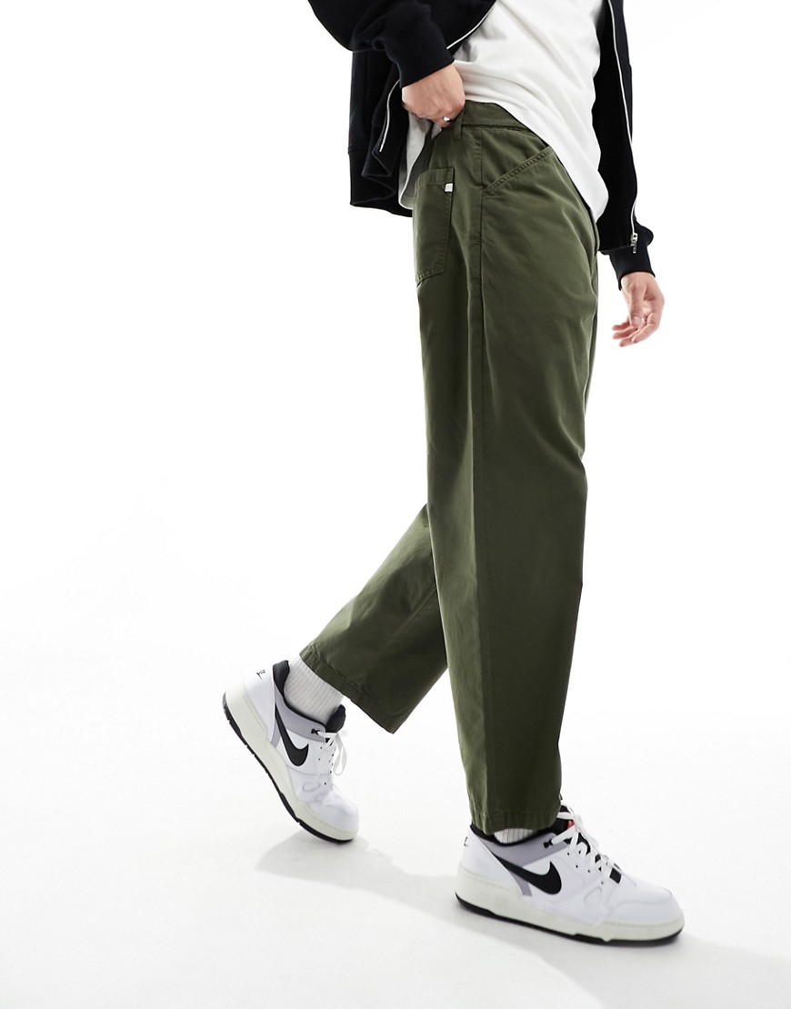 Farah Greenport Relaxed Straight Pants In Green