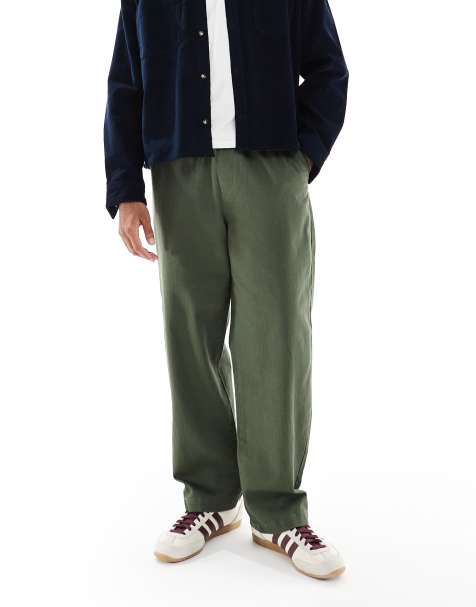 Farah Greenport drawstring trousers in khaki 