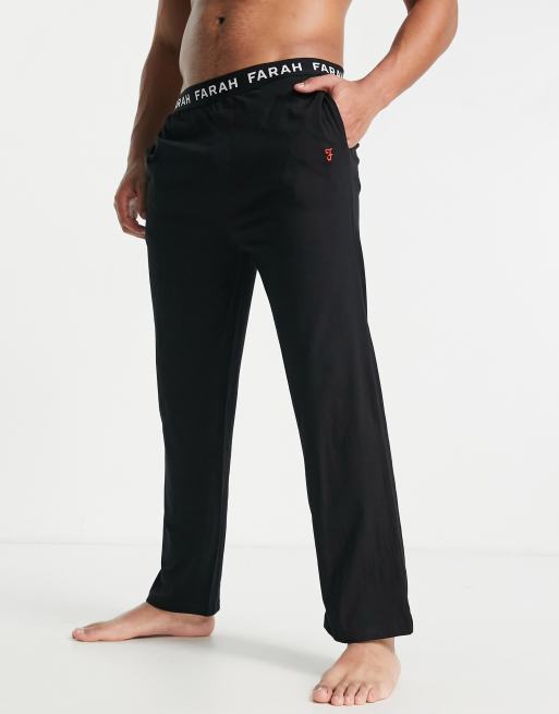 Farah – Greshem – Lounge-Hose aus Jersey in Schwarz