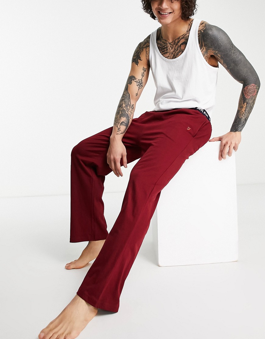 Farah - Greshem - Pantalon confort en jersey - Bordeaux-Rouge