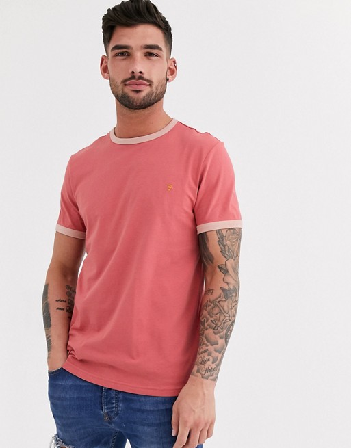 Farah Groves crew neck t-shirt in pink