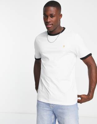 Groves ringer cotton t-shirt in white