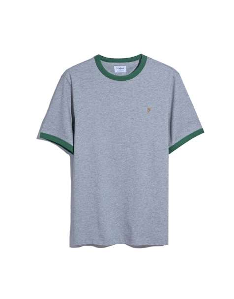 Farah groves ringer t-shirt in grey and green