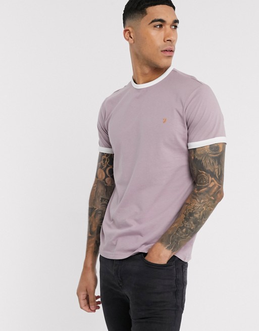 Farah Groves slim fit ringer t-shirt in pink