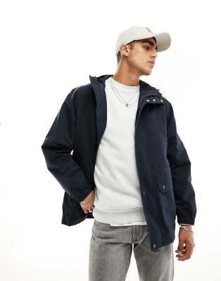 Farah Gunnar Parka Jacket In Navy In Blue