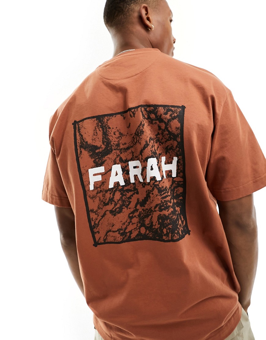 Farah Guy graphic t-shirt in brown