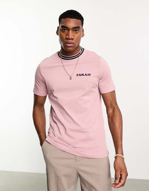 Farah Hanley logo T-shirt in dark pink | ASOS