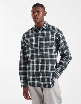 Farah Farah Hardaker long sleeve check shirt in grey