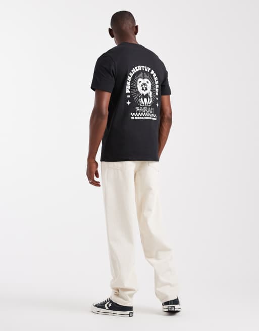 Farah - Harker - T-shirt met grafische print in zwart, 2 van 5