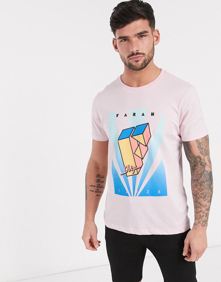 Farah – Harper – T-shirt med grafiskt tryck-Rosa