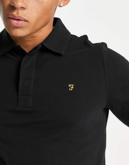 Farah black hot sale polo shirt