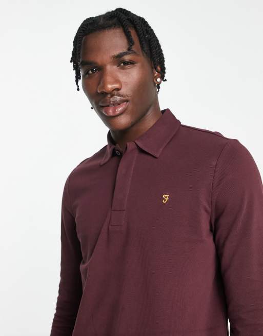 Mens farah long sleeve polo best sale