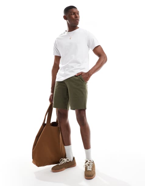 Farah - Hawk - Short en sergé - Vert kaki - view 1