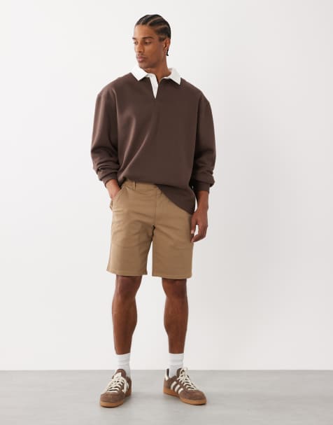 Farah – Hawk – Twill-Shorts in Beige mit geradem Schnitt - view 1